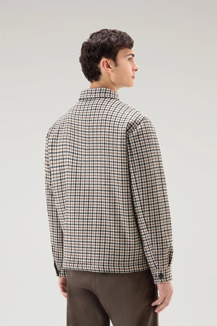 Woolrich overshirt met voering-60% wol, 35% polyester, 5% polyamide-HEREN SHIRTS-Bruin