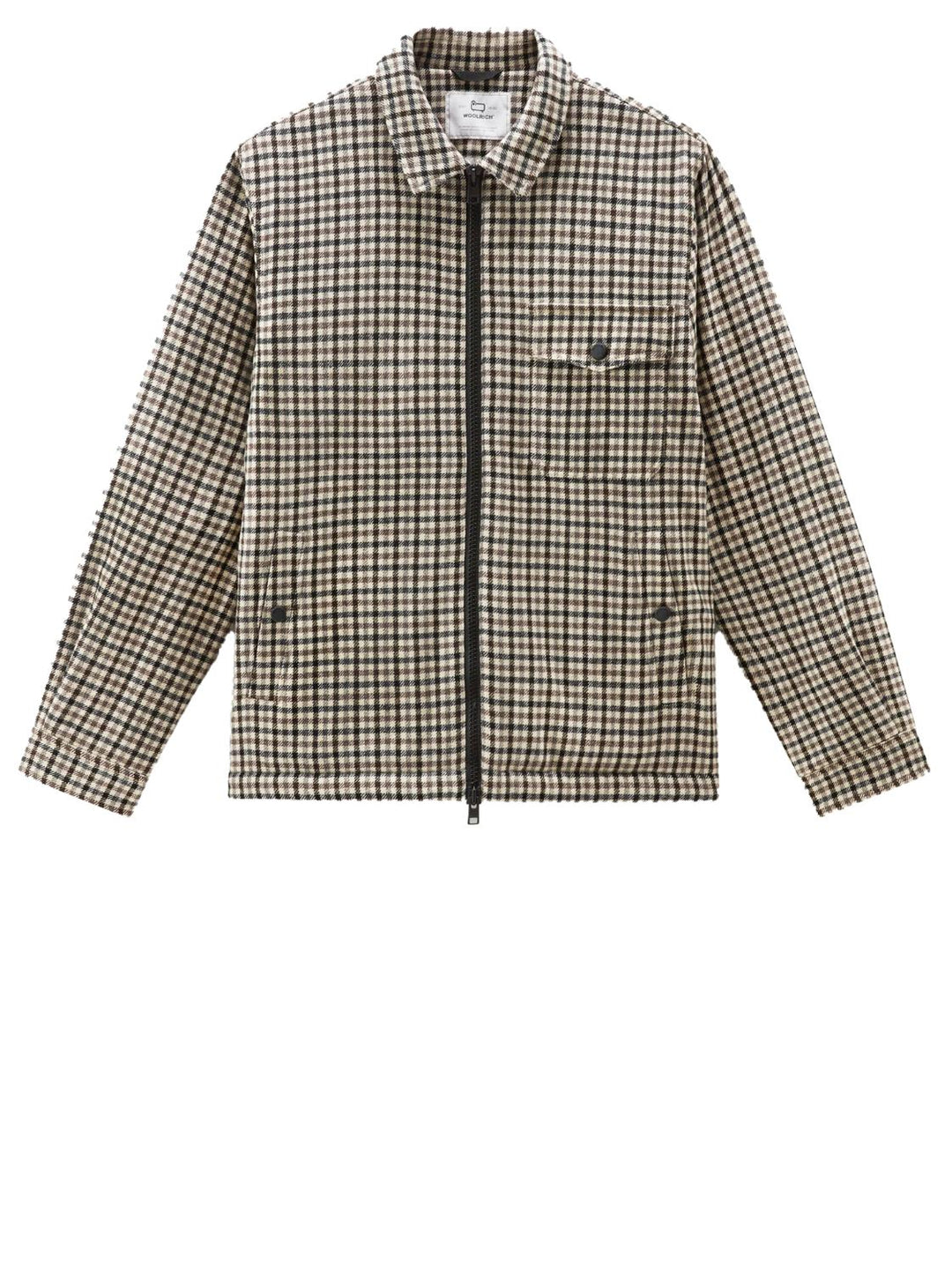 Woolrich overshirt met voering-60% wol, 35% polyester, 5% polyamide-HEREN SHIRTS-Bruin