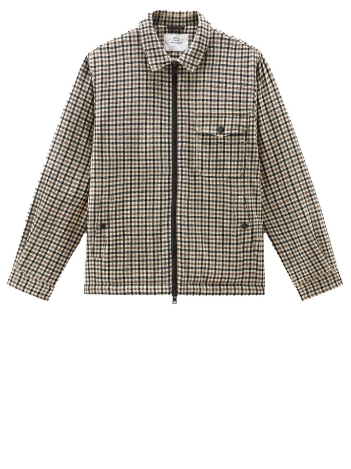 Woolrich overshirt met voering-60% wol, 35% polyester, 5% polyamide-HEREN SHIRTS-Bruin