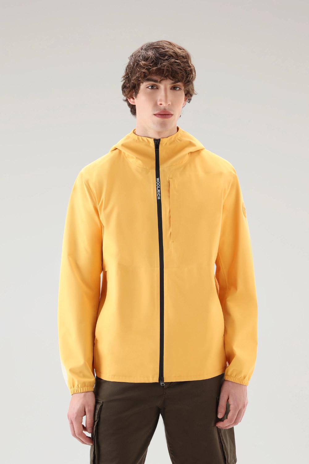 Woolrich PACIFIC capuchonjack – Geel-100% polyester-HEREN JASSEN & JACKS-Geel