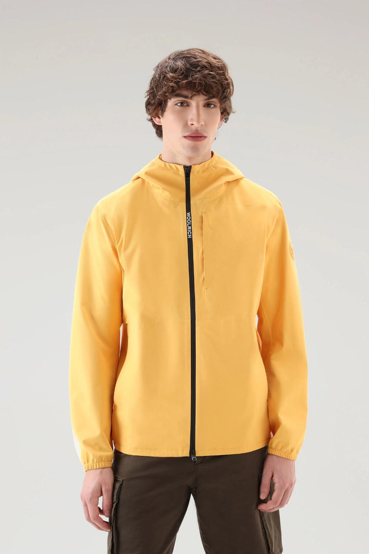 Woolrich PACIFIC capuchonjack – Geel-100% polyester-HEREN JASSEN & JACKS-Geel