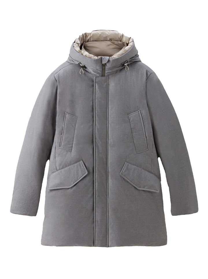 Woolrich parka wol en zijde - Loro Piana stof-Buitenste: 95% Onbewerkte wol, 5% Zijde<br /><br />Binnen: 100% Polyester<b