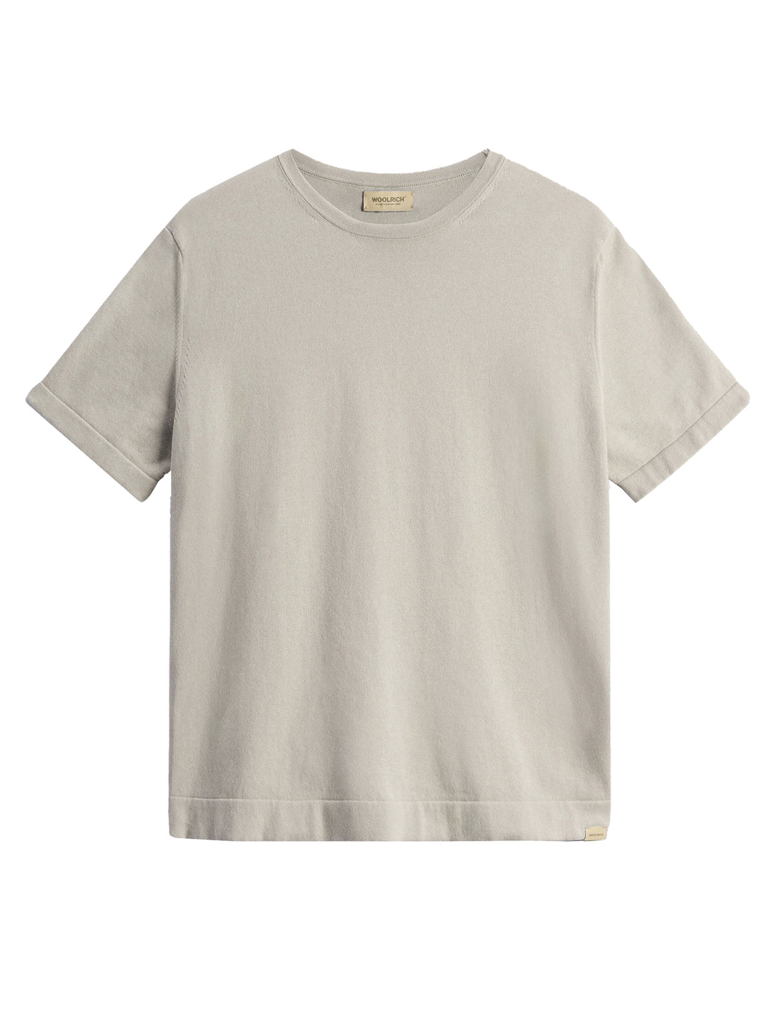 Woolrich Puur Katoenen Knitted T-shirt – Beige-100% katoen-HEREN POLO'S & T-SHIRTS-Beige