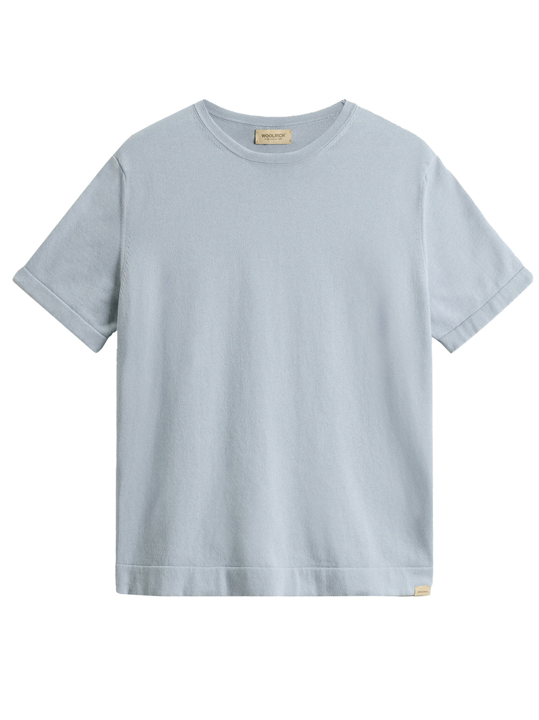 Woolrich Puur Katoenen Knitted T-shirt – Grijs-100% katoen-HEREN POLO'S & T-SHIRTS-Grijs
