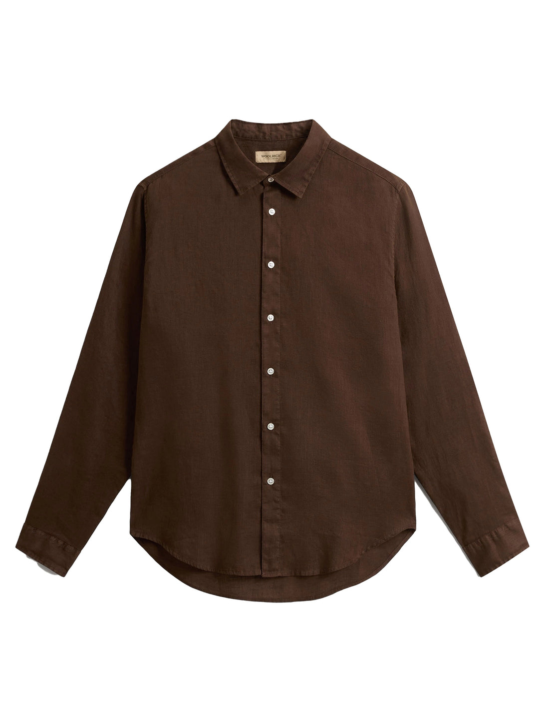 Woolrich Puur Linnen overhemd – Bruin-100% linnen-HEREN SHIRTS-Bruin