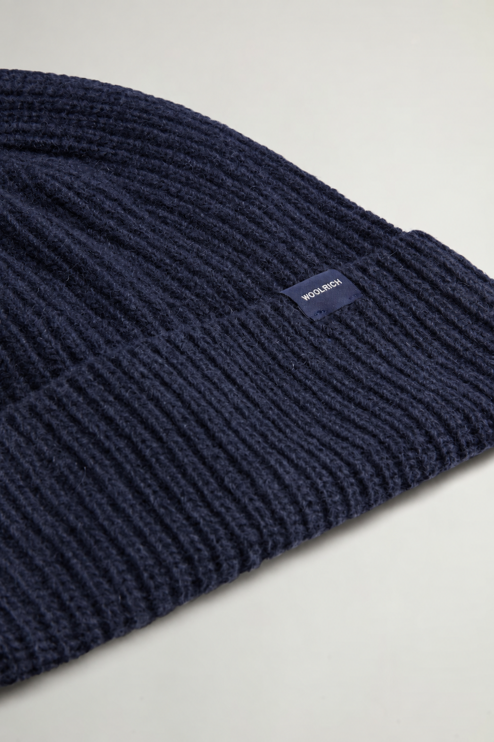 Woolrich Ribgebreide Muts – Blauw-80% wol, 20% polyamide-HEREN ACCESSOIRES-Blauw