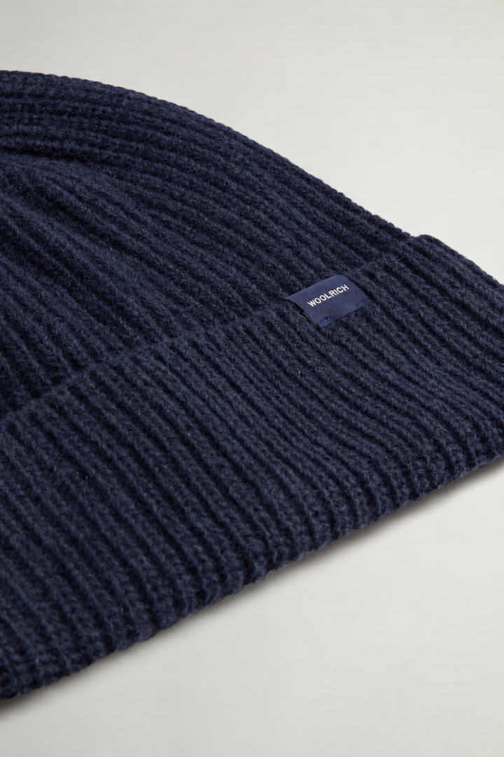 Woolrich Ribgebreide Muts – Blauw-80% wol, 20% polyamide-HEREN ACCESSOIRES-Blauw