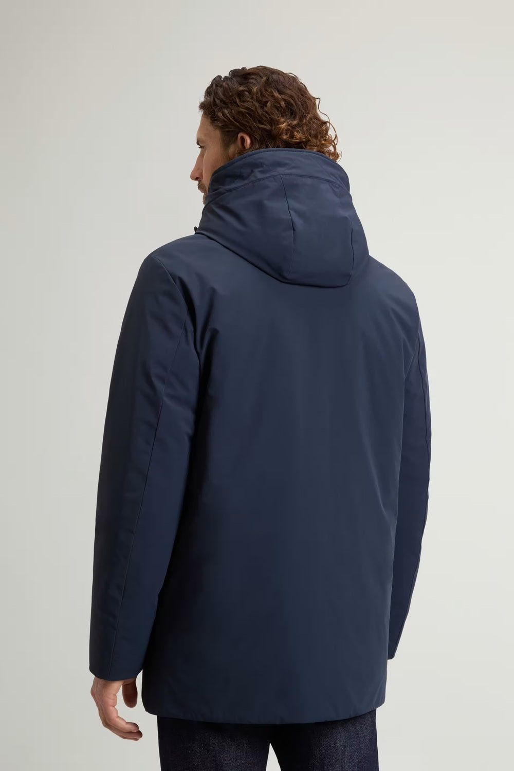 Woolrich Stretch Parka – Blauw-84% polyamide, 16% elastaan<br />Voering: 100% polyamide<br />Vulling: 100% polyester / 90