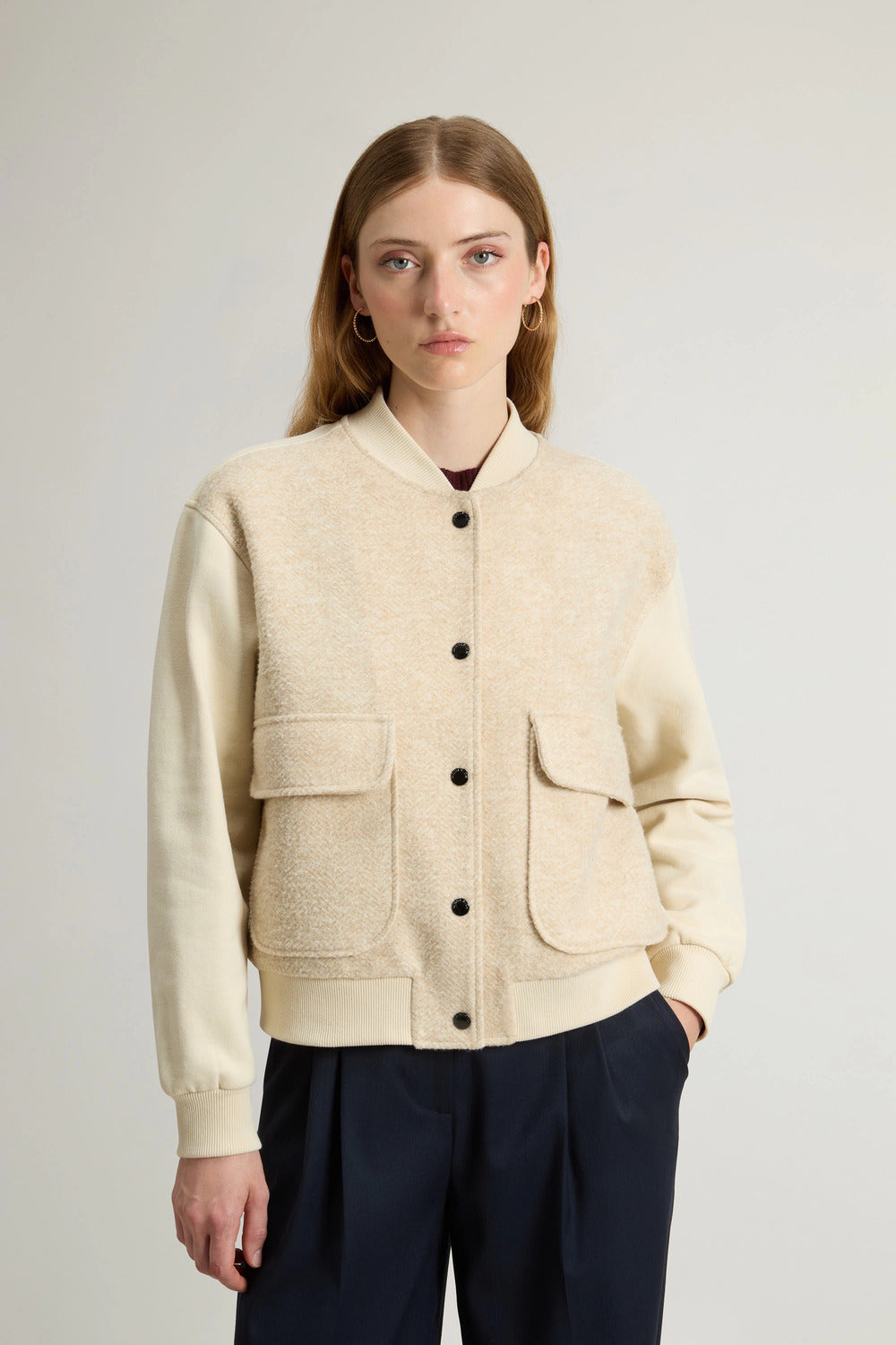 Woolrich sweater met knopen van sweatstof-100% cotton-DAMES JASSEN & JACKS-Room