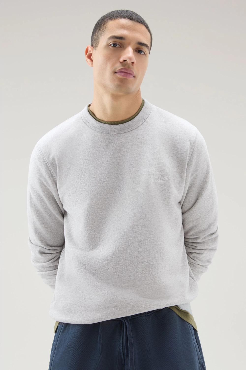 Woolrich sweatshirt met logo-66% katoen, 34% polyester-HEREN TRUIEN & VESTEN-Grijs