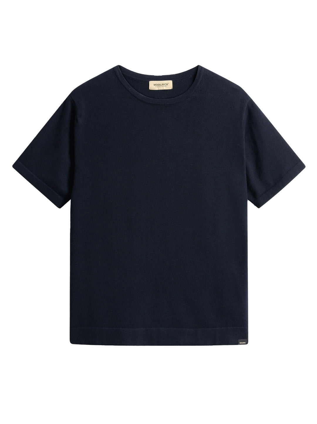 Woolrich T-shirt Van Gebreid Zuiver Katoen - Blauw-100% katoen-HEREN POLO'S & T-SHIRTS-Blauw