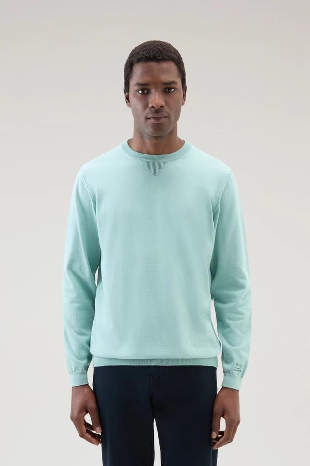 Woolrich trui van katoen-100% katoen-HEREN TRUIEN & VESTEN-Groen