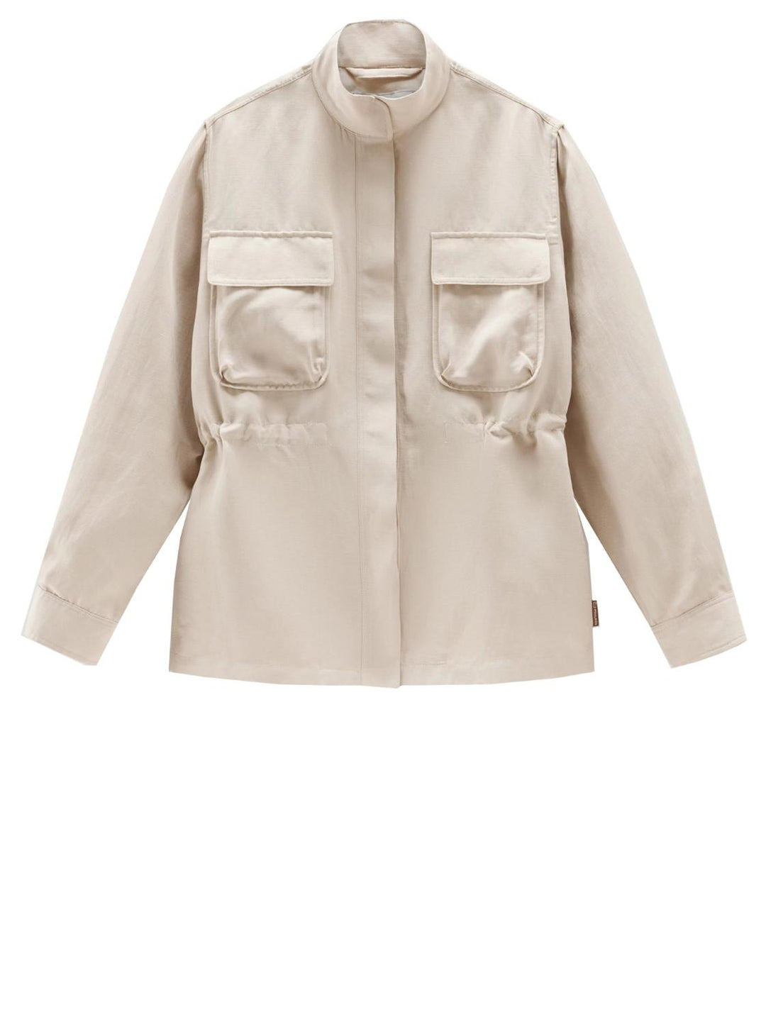 Woolrich UTILITY overshirt-74% viskose, 26% linnen-DAMES TRUIEN & VESTEN-Beige