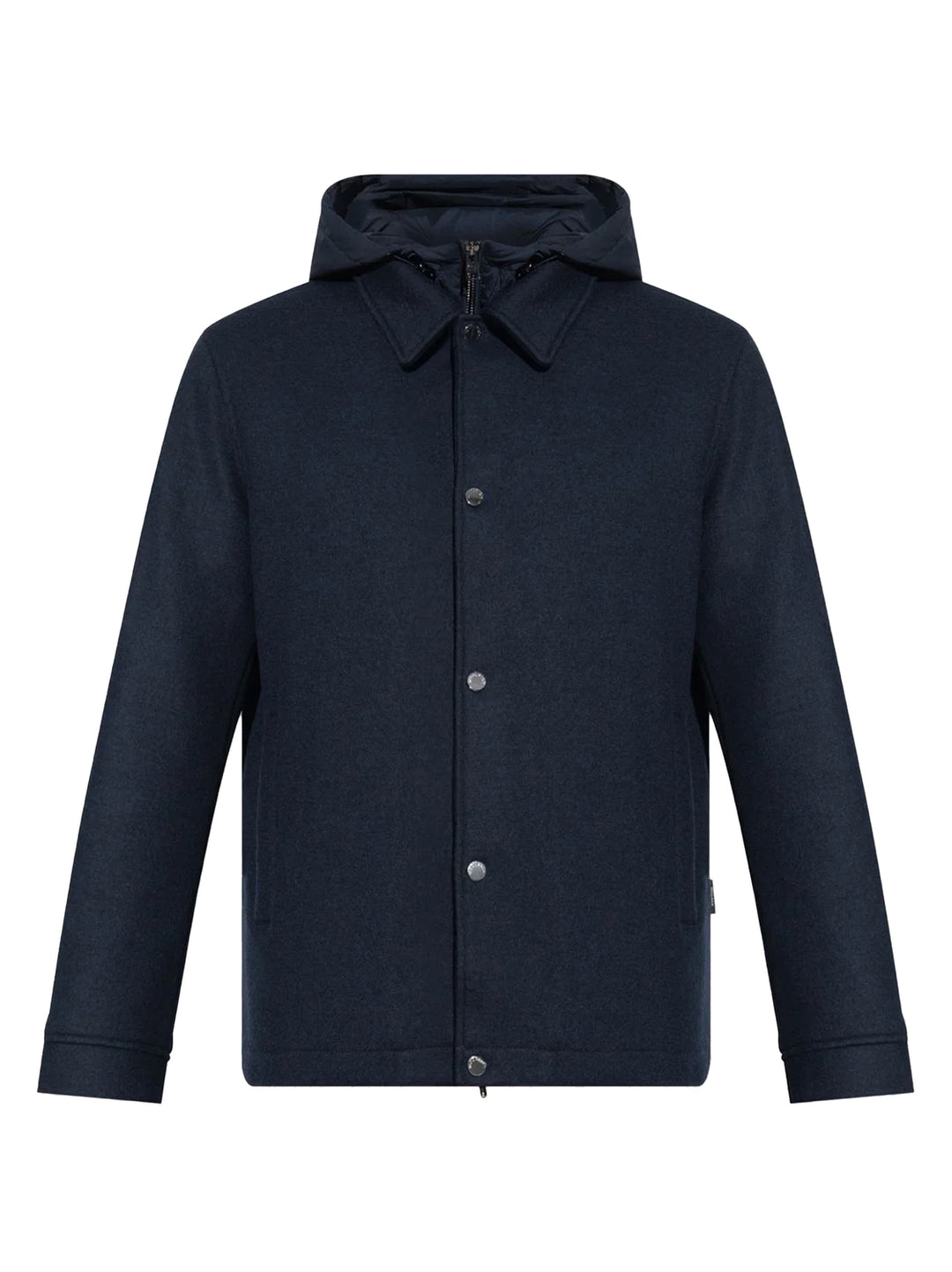 Woolrich Wollen Jack – Blauw-94% polyester, 6% elastaan-HEREN JASSEN & JACKS-Blauw
