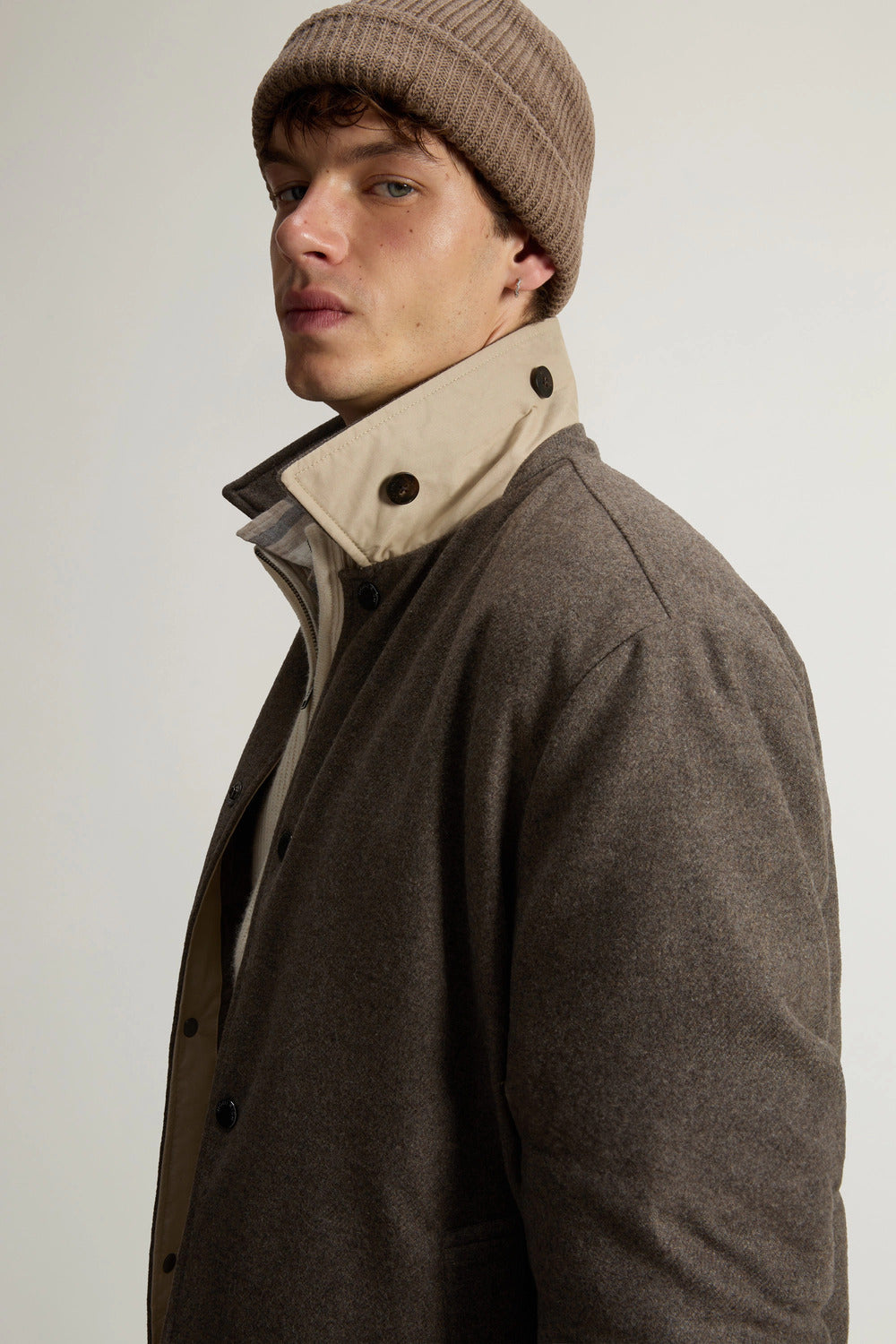 Woolrich Wool Keating Shirt Jacket – Bruin-60% wool<br />35% polyester<br />5% polyamide-HEREN JASSEN & JACKS-Bruin