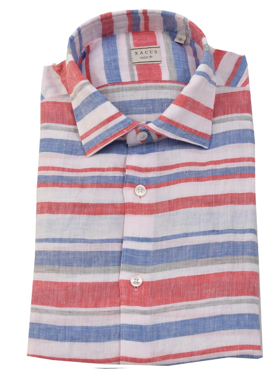 Xacus casual overhemd-100% linnen-HEREN SHIRTS-Rood