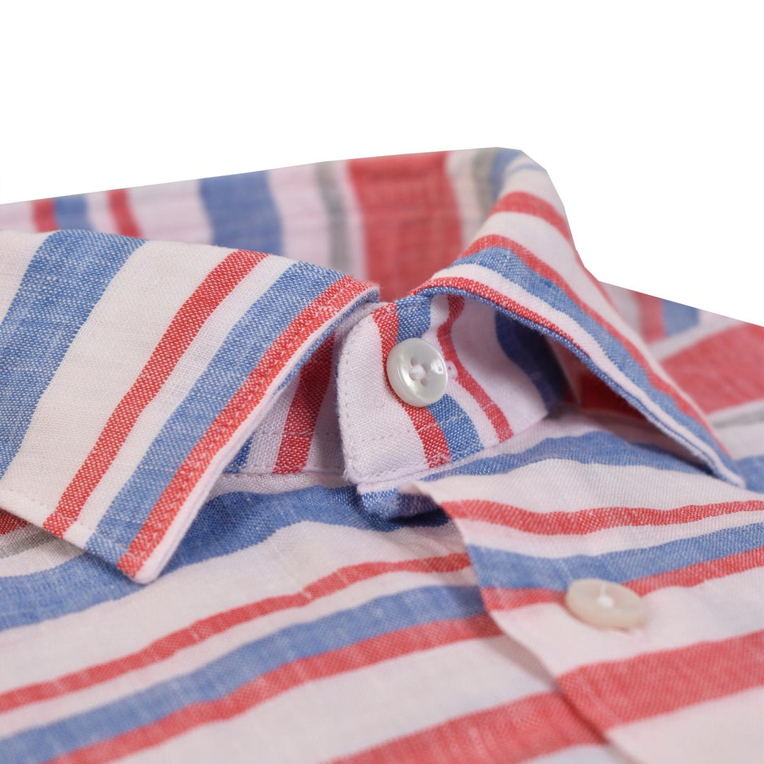 Xacus casual overhemd-100% linnen-HEREN SHIRTS-Rood