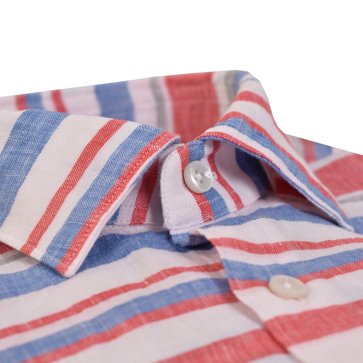 Xacus casual overhemd-100% linnen-HEREN SHIRTS-Rood