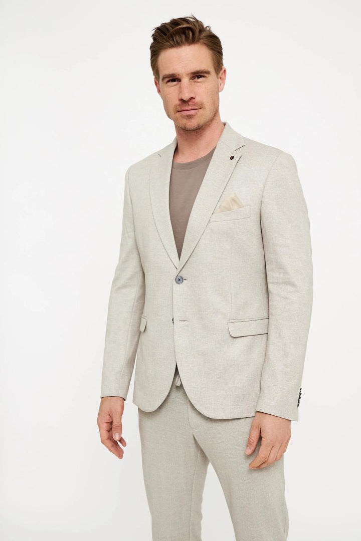 ZUITABLE jersey pak DiNick-67% polyester, 25% katoen, 8% polyamide-HEREN PAKKEN & COLBERTS-Beige