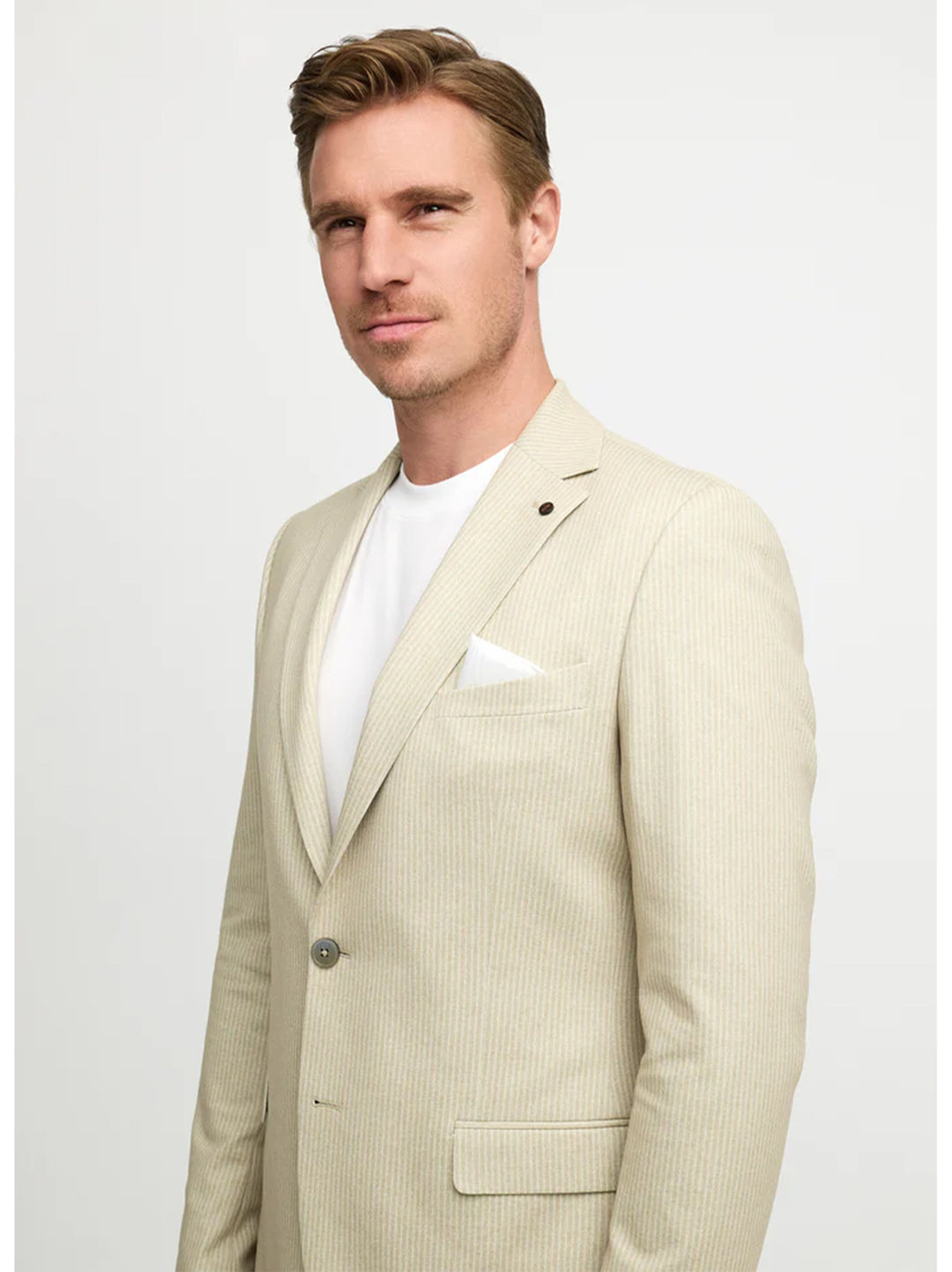 ZUITABLE jerseypak DiNick-65% polyamide, 30% katoen, 5% elasthaan-HEREN PAKKEN & COLBERTS-Beige