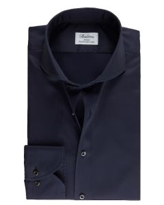 Stenstroms navy Twill-overhemd Slimline