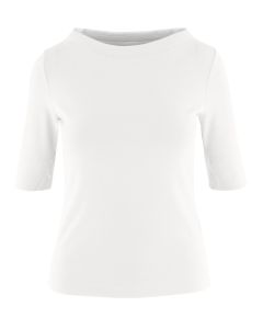 Marc Cain T-shirt met onafgewerkte mock-neck