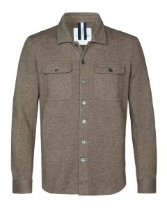 Bruine wol knitted overshirt