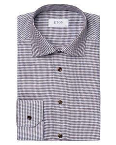 Eton pied-de-poule twill shirt