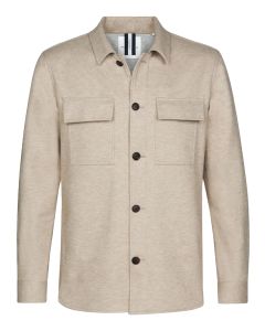 Profuomo beige wol knitted overshirt