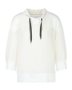 Marc Cain effen blouse in materiaalmix