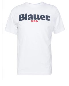 Blauer T-shirt wit