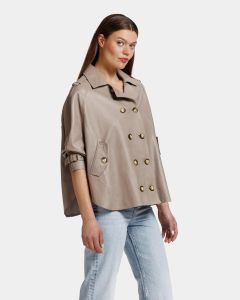 Alter Ego leren blouse Bibi in ponchostijl